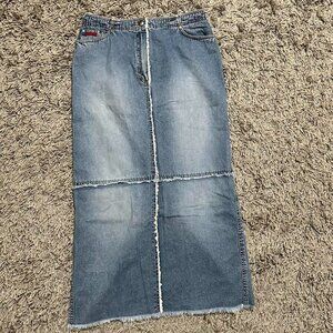 Denim Polo Ralph Lauren Denim Maxi Skirt With Slit Size 4